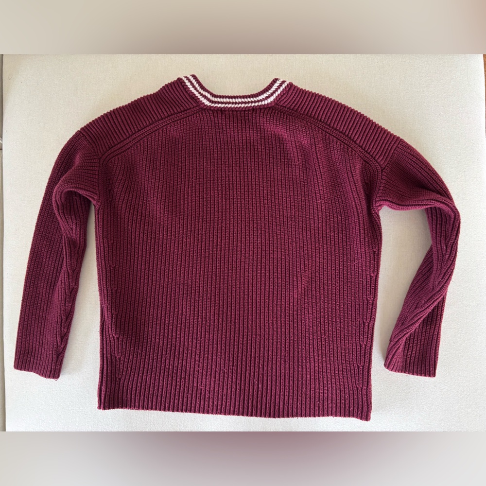 Maje knit wool sweater burgundy buttons 1 small - Picture 2 of 8